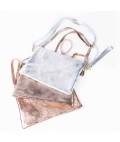 Maison Fanli | Leather Crossbody Clutch Bag | Silver